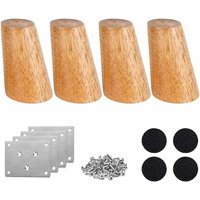 Set mit 4 Möbelbeinen aus Holz, 18 cm Ersatz-Sofabeine, Couchtischbeine, für Bett, Schrank, Bank, TV-Ständer, Kleiderschrank, mit Zubehör (schräges von LYCXAMES