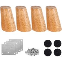 Set mit 4 Möbelbeinen aus Holz, 20 cm Ersatz-Sofabeine, Couchtischbeine, für Bett, Schrank, Bank, TV-Ständer, Kleiderschrank, mit Zubehör (schräges von LYCXAMES