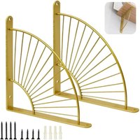 Lycxames - Set mit zwei goldenen Regalhalterungen mit Wellenschliff, Wandhalterungen aus Metall für das Esszimmer, Dreieck (Gold) von LYCXAMES