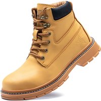 Lycxames - Sicherheitsschuh, Herren Damen Arbeitsstiefel, wasserdichtes Leder, leichte Stahlkappe, unzerstörbare Sicherheitsstiefel, Schutz S3 src eu von LYCXAMES