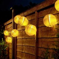 Solarbetriebene Lichterkette Außen Weiß, 5M 20LED Lichterkette Außen Innen Led Laterne Papierlaterne Dekoration für Zuhause Schlafzimmer Garten von LYCXAMES