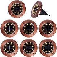 Solarleuchte, 8 x 8 LEDs, wasserdichte Außenleuchte, Solarleuchten, Stehleuchte, Solarlampe, vergrabene Gartenleuchte für Wege, Rasen, Terrasse, von LYCXAMES