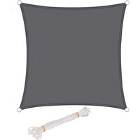 Sonnensegel 2 x 2 m, wasserdicht, 93 % UV-beständig, wasserabweisend, Windschutz, Polyester mit UV-Schutz, für Garten, Terrasse, Camping, Grau von LYCXAMES