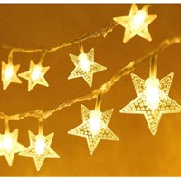 Stern-Lichterkette, 10 m, 70 LEDs, Stern-Lichterkette, Stern-Lichterkette, 8 Modi, LED-Sterne-Lichterkette für Weihnachtsfeier, Zuhause, von LYCXAMES