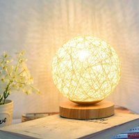 Tischlampe aus Holz, dekorative Nachttischlampe aus Holz, USB-Ladegerät für Schlafzimmer, Wohnzimmer, Nachttisch, Beistelltisch, Cafézimmer, von LYCXAMES