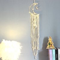 Traumfänger mit LED-Lichterkette, böhmische Wanddekoration, handgefertigter Mond-Traumfänger für Kinder, Mädchen, DIY-Geschenk für Schlafzimmer, von LYCXAMES