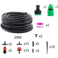 Tropfbewässerungs-Kit, 20 m Garten-Tropfbewässerung, Tropfbewässerung, mit verstellbarer Düse, Sprinkler, für Pflanzen/Terrasse von LYCXAMES