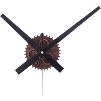 Uhrwerk für Wanduhr Vintage Zahnrad Metall Quarzuhrwerk Lautlos Schleichendes diy Uhrwerk mit 3 Zeiger-Sets Mahagoni von LYCXAMES