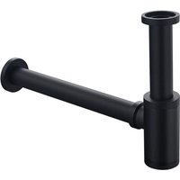 Waschbecken-Siphon, 1-1/4 Zoll x 32 mm, universelles Siphonrohr, höhenverstellbar, geruchshemmend, hohe Qualität für Waschbecken, Schwarz - Lycxames von LYCXAMES