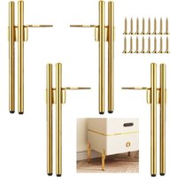 Lycxames - goldfarbene Möbelbeine aus Metall, elegantes, schickes Ersatz-Sofabein, Bein für 18 cm Couchtisch, TV-Schrank, Badezimmerschrank mit von LYCXAMES