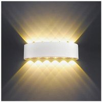 Led Innenwandleuchte 12W Weiß Moderne Wandleuchte, IP65 Wasserdichte Aluminium Außenwandleuchte Up Down Spot Lampe für Wohnzimmer Schlafzimmer Flur von LYCXAMES