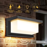 Led Wandleuchte, Moderne Außenwandleuchte aus Aluminium, 18W Wandlampe,eckige Außenlampe für Terrasse/Haustür (Warmweiß)20.5x13.5x12.5cm von LYCXAMES