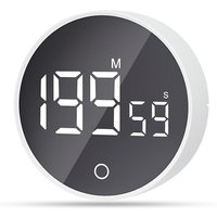 Magnetische visuelle Zeitschaltuhr, 60-Minuten-Countdown mit 3 Lautstärkestufen, Kurzzeittimer, großes LED-Display – Weiß von LYCXAMES
