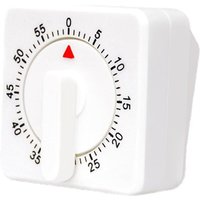 Mechanische Küchenuhr mit 60 Minuten Timer, quadratisch, Weiß, visueller Timer mit lautem Alarm – Weiß von LYCXAMES