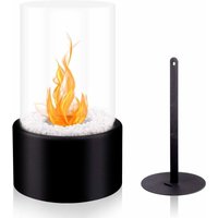 Mini persönlicher Kamin, runder Alkoholkamin, echtes Feuer, Landschaftsdekor, Tisch-Bio-Ethanol-Kamin, Desktop-Feuerstelle, für Außen/Innen 16,5 x von LYCXAMES