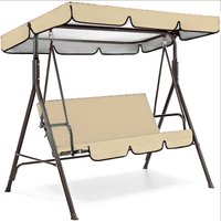 Lycxames - Schutzhülle für Terrassenschaukel, wasserdicht, sonnenfest, für Garten, Terrasse, Schaukel (Beige Decke 190 x 132 x 15 cm + Sitz 150 x 50 von LYCXAMES