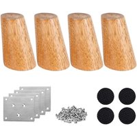 Set mit 4 Möbelbeinen aus Holz, 50 cm Ersatz-Sofafüße, Couchtischbeine, für Bett, Schrank, Bank, TV-Ständer, Kleiderschrank, mit Zubehör (schräges von LYCXAMES