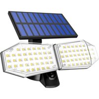 Solar-Flutlicht, 78 LEDs, solarbetriebene Sicherheitsleuchten mit 360°-Bewegungssensor, verstellbarer Doppelkopf, IP65, wasserdichte von LYCXAMES