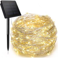 Solar-LED-Außenbeleuchtung, Gartenlichterkette 22 m, 200 LED-Kupferdrahtlicht, warmes Licht. 8 Modi IP44 wasserdichte Lichterkette, Dekoration für von LYCXAMES