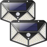 Solarlampen für Außen,【 Vierseitige Beleuchtung- 1200mAh】 100 led Solarleuchte mit Bewegungsmelder Solar Wasserdichte Wandleuchte Solar Aussenleuchte von LYCXAMES