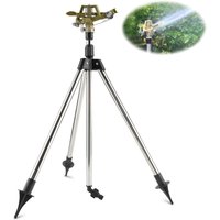 Lycxames - Stativ-Bewässerungsständer, Rasenbewässerungsstativ mit Edelstahl-Bodeneinsatz + Zink-Bewässerungs-Gartensprinkler für kleine Flächen für von LYCXAMES
