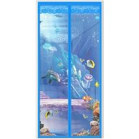 Lycxames - Türvorhänge Italienische Samtvorhänge Mückenschutz Verdunkelungsvorhänge - Blue Shark 105 x 205CM von LYCXAMES