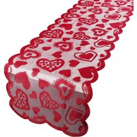 Valentinstag-Tischläufer, roter Love-Tischläufer, 33 x 183 cm, Tischwäsche, Hochzeitsdekoration (Stil a) - Lycxames von LYCXAMES