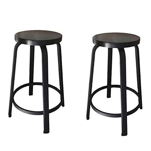 LYDSB 2er-Set Barhocker aus Metall, runde 24-Zoll-Stühle in Thekenhöhe mit Sitz aus Massivholz, stilvolles mattschwarzes Finish für die Küche, das Esszimmer oder den Heimgebrauch LYDSB 2er-Set Barhocker aus Metall, runde 24-Zoll-Stühle in Thekenhöhe mit Sitz aus Massivholz, stilvolles mattschwarzes Finish für die Küche, das Esszimmer oder den Heimgebrauch von LYDSB