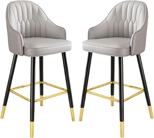 LYDSB Barhocker, 2er-Set, Metall, armlose Esszimmerstühle mit Kunstleder-Sitz, Industrie-Stil für Küche (65 cm) von LYDSB