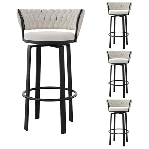 LYDSB Barhocker Drehbar 4er Set mit Rückenlehne & Fußstütze Landhausstil Esszimmerstühle Gepolsterter Thekenhocker für Bistro Restaurant Modernes und stilvolles Design LYDSB Barhocker Drehbar 4er Set mit Rückenlehne & Fußstütze Landhausstil Esszimmerstühle Gepolsterter Thekenhocker für Bistro Restaurant Modernes und stilvolles Design von LYDSB