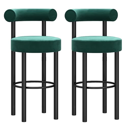 LYDSB Barhocker aus Samt, 2er-Set, stilvolle Barhocker mit Fußstütze für Küche, Insel und Kneipe, bequeme Stühle, Frühstück, modernes Design, Heimdekoration LYDSB Barhocker aus Samt, 2er-Set, stilvolle Barhocker mit Fußstütze für Küche, Insel und Kneipe, bequeme Stühle, Frühstück, modernes Design, Heimdekoration von LYDSB
