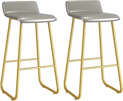 LYDSB Barhocker aus Samt, drehbar, Thekenhöhe, mit gepolsterter Rückenlehne und Metall-Fußstütze, Grau, 75 cm von LYDSB