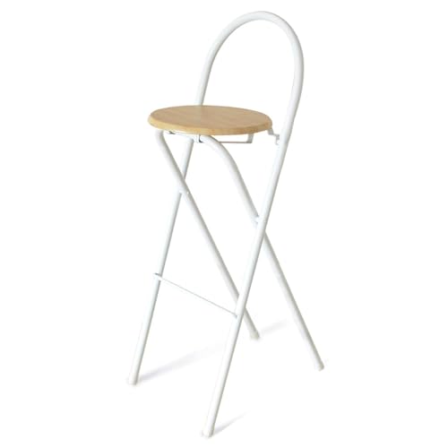 LYDSB Klappbarer Barhocker aus Holz mit Rückenlehne und Fußstütze und Metall-Thekenhocker für Kücheninseln, Gitarrenläden, Sitzhöhe 70 cm von LYDSB