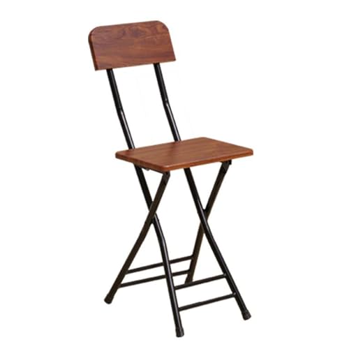 LYDSB Klappbarer Barhocker aus dunklem Holz mit Rückenlehne und Fußstütze – quadratischer Hocker in Thekenhöhe, Tragkraft 150 kg, für Küchen und Gärten, Sitzbreite 47 cm von LYDSB