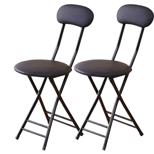 LYDSB Klappbarer Barhocker mit Rückenlehne für Erwachsene und gepolsterter Stuhl in Thekenhöhe für Kücheninseln, Gitarrenläden und Cafés, stabiles Design, Sitzfläche 47 cm, 2 Stück von LYDSB