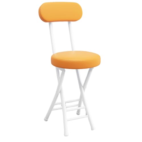 LYDSB Klappbarer Barhocker mit Rückenlehne und Polsterung aus PU-Leder – runder, tragbarer Stuhl für Frühstücksbars, Schreibtische und Wohnzimmer, Tragkraft 136 kg, Sitzhöhe 47 cm LYDSB Klappbarer Barhocker mit Rückenlehne und Polsterung aus PU-Leder – runder, tragbarer Stuhl für Frühstücksbars, Schreibtische und Wohnzimmer, Tragkraft 136 kg, Sitzhöhe 47 cm von LYDSB