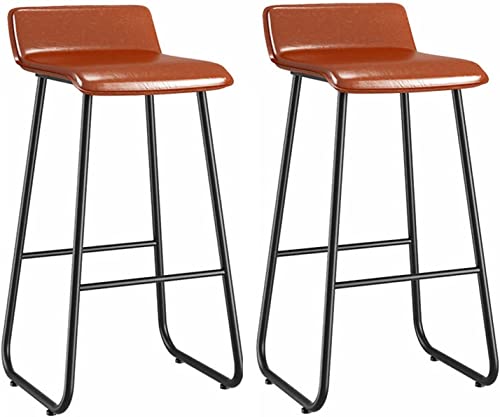 LYDSB Moderne Barhocker aus PU-Leder mit Rückenlehne, 2er-Set, Hochstühle für Kücheninsel/Café, Braun, 75 cm LYDSB Moderne Barhocker aus PU-Leder mit Rückenlehne, 2er-Set, Hochstühle für Kücheninsel/Café, Braun, 75 cm von LYDSB