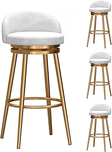 LYDSB Moderne weiße Barhocker 4er Set mit Rückenlehne und Fußstütze für Kücheninsel/Cafe Drehstühle Komfort Stil LYDSB Moderne weiße Barhocker 4er Set mit Rückenlehne und Fußstütze für Kücheninsel/Cafe Drehstühle Komfort Stil von LYDSB