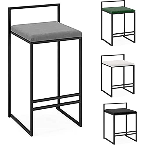 LYDSB Moderner Barhocker aus Samt mit Rückenlehne und gepolsterter Sitzfläche für die Küchentheke zu Hause, bequemer Hochstuhl, Esszimmer/Wohnzimmer, 1 Stück von LYDSB