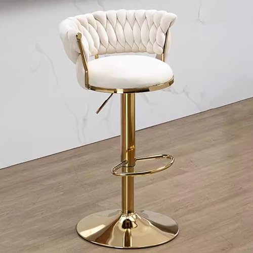 LYDSB Moderner verstellbarer Barhocker mit Rückenlehne für Thekenhöhe, Beige, 360° drehbar LYDSB Moderner verstellbarer Barhocker mit Rückenlehne für Thekenhöhe, Beige, 360° drehbar von LYDSB