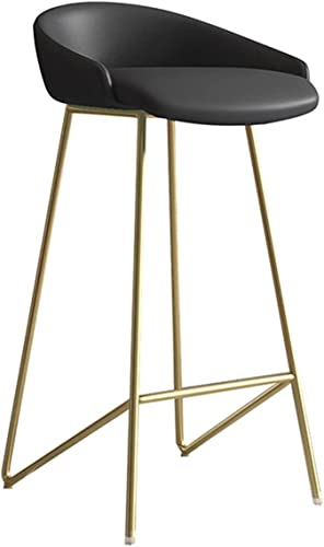 LYDSB Modernes Barhocker-Set aus PU für Kücheninsel/Café, Barhocker in Schwarz, Höhe 65 cm, stilvolle Esszimmerstühle, Frühstücksdesign mit runder Sitzfläche von LYDSB