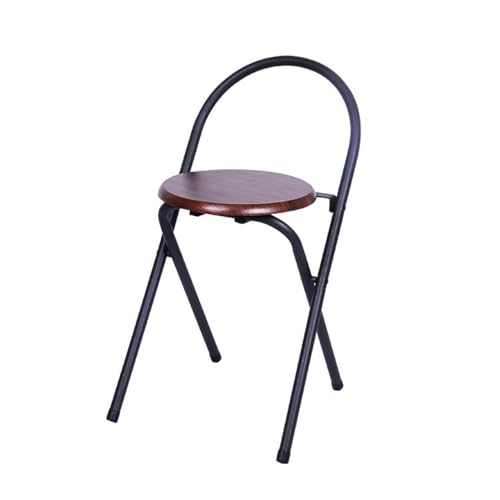LYDSB Runder, klappbarer Barhocker mit Metallrahmen und Rückenlehne – tragbarer Küchenstuhl, Tragkraft 100 kg, leicht zu verstauen, Sitzhöhe 45 cm von LYDSB