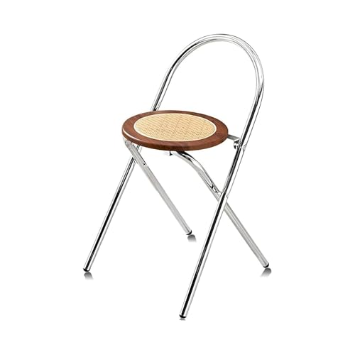 LYDSB Schwarzer Vintage-Barhocker aus Rattan mit Rückenlehne und plattiertem Metallrahmen, Esszimmerstuhl für Küchen, Waschtische und Wohnzimmer, Sitzhöhe 46 cm von LYDSB