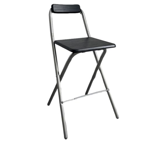 LYDSB Tragbarer, zusammenklappbarer Barhocker aus silbernem Rohrholz mit Rückenlehne und Fußstütze – für Campingläden im Freien, Sitzhöhe 60 cm von LYDSB