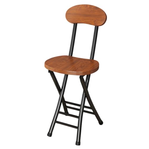 LYDSB Tragbarer Klapphocker aus brauner Eiche mit Rückenlehne und Küchenbar für Esszimmer, Theken und Schlafsäle, zusammenklappbares stabiles Design, Sitzhöhe 47 cm LYDSB Tragbarer Klapphocker aus brauner Eiche mit Rückenlehne und Küchenbar für Esszimmer, Theken und Schlafsäle, zusammenklappbares stabiles Design, Sitzhöhe 47 cm von LYDSB