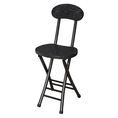 LYDSB Tragbarer Klapphocker aus schwarzer Eiche mit Rückenlehne – Küchenbar für Esszimmer, Theken und Schlafsäle, zusammenklappbares stabiles Design, Sitzhöhe 47 cm LYDSB Tragbarer Klapphocker aus schwarzer Eiche mit Rückenlehne – Küchenbar für Esszimmer, Theken und Schlafsäle, zusammenklappbares stabiles Design, Sitzhöhe 47 cm von LYDSB