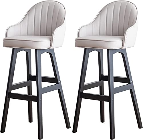 Moderne Barhocker, Leder, Thekenhöhe, 2er-Set, mit Rückenlehne und Holzbeinen, 76,2 cm hoch, Kücheninsel, Kneipenstühle für Zuhause, Restaurant Moderne Barhocker, Leder, Thekenhöhe, 2er-Set, mit Rückenlehne und Holzbeinen, 76,2 cm hoch, Kücheninsel, Kneipenstühle für Zuhause, Restaurant von LYDSB
