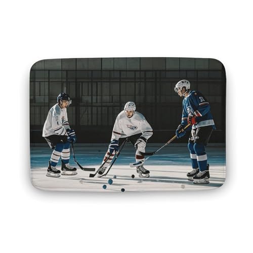 Fußmatte für den Innen- und Außenbereich, Eishockey-Druck, für Eingangstür, Küche, waschbar, Fußmatten, geeignet für Schlafzimmer, Büro von LYDSKGEQ