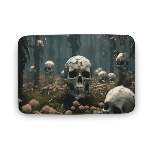 Fußmatte für den Innen- und Außenbereich, Motiv: Totenkopf und Blumen, geeignet für Schlafzimmer, Büro Fußmatte für den Innen- und Außenbereich, Motiv: Totenkopf und Blumen, geeignet für Schlafzimmer, Büro von LYDSKGEQ