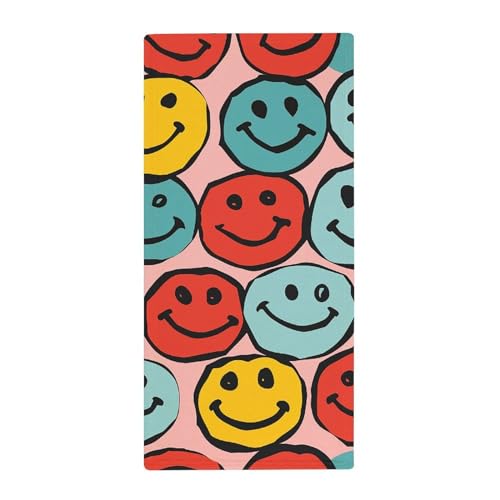 LYDSKGEQ Bedruckte Handtücher, einfaches Smiley-Symbol, Korallen-Fleece-Handtücher für Badezimmer, Hotel, Fitnessstudio und bequeme Handtücher im Spa, 73 x 35 cm von LYDSKGEQ